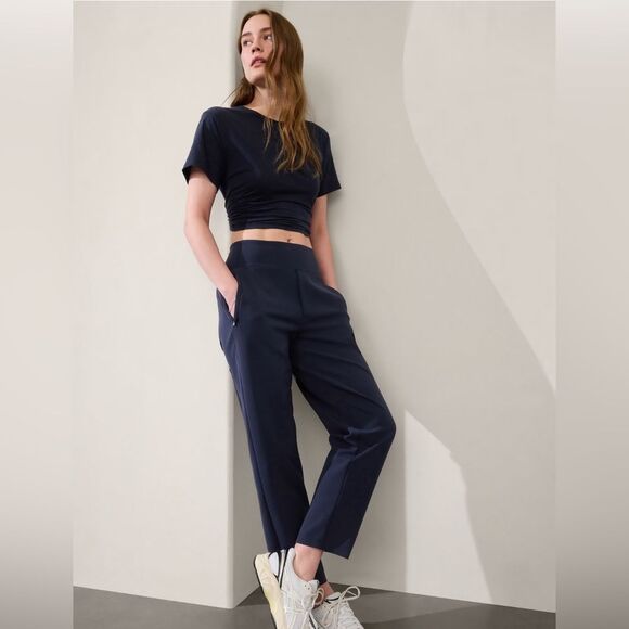 NWT Athleta Endless Pants  Size 4 Tall Navy - Picture 1 of 7